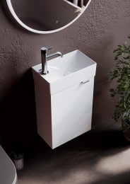 Тумба под раковину Sancos Mini 37 L MN35WL подвесная Белый глянец