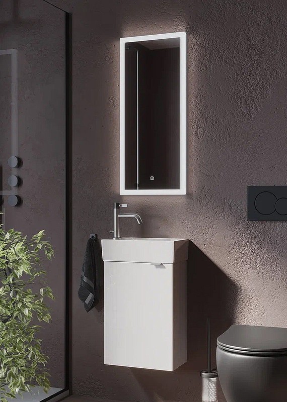 Тумба под раковину Sancos Mini 37 L MN35WL подвесная Белый глянец