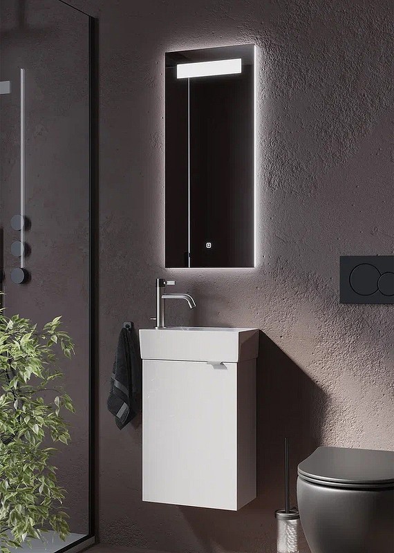 Тумба под раковину Sancos Mini 37 L MN35WL подвесная Белый глянец
