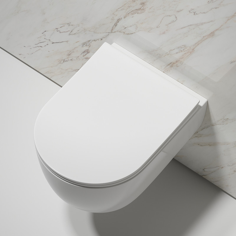 Унитаз Ceramicanova Modena Rimless CN6063 подвесной Белый глянцевый с сиденьем Микролифт
