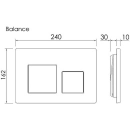 Клавиша смыва Ceramicanova Balance Square CN12-002M Хром матовый