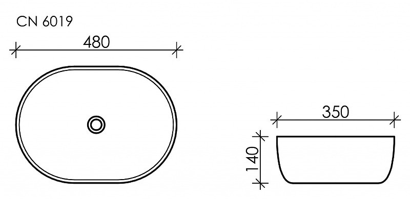 Раковина-чаша Ceramicanova Element 48 CN6019 Белая