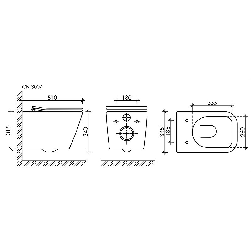 Комплект унитаза с инсталляцией Ceramicanova Metric CN3007_1001M_1000 с сиденьем Микролифт и клавишей смыва Хром матовый