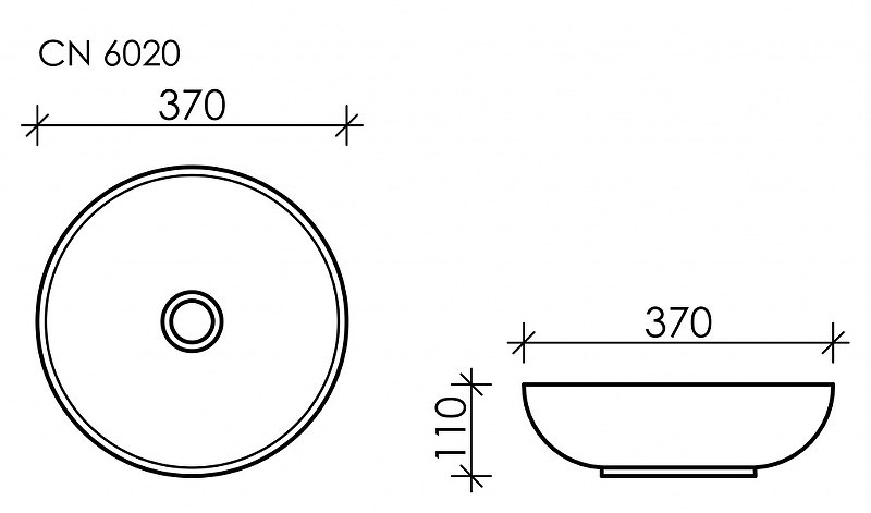 Раковина-чаша Ceramicanova Element 37 CN6020 Белая