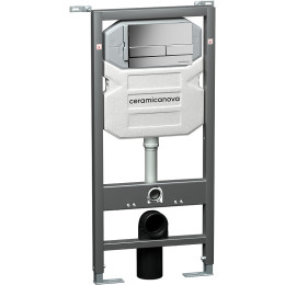 Комплект унитаза с инсталляцией Ceramicanova Forma CN3009_1002M_1000 с сиденьем Микролифт и клавишей смыва Хром матовый
