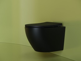 Унитаз Ceramicanova Uno Rimless CN11001MB подвесной Черный матовый с сиденьем Микролифт