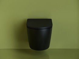 Унитаз Ceramicanova Uno Rimless CN11001MB подвесной Черный матовый с сиденьем Микролифт