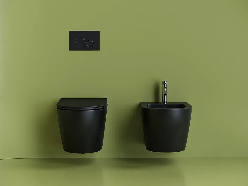 Унитаз Ceramicanova Uno Rimless CN11001MB подвесной Черный матовый с сиденьем Микролифт