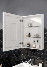 Зеркальный шкаф Sancos Cube 60 CU600 с подсветкой Белый с сенсорным выключателем