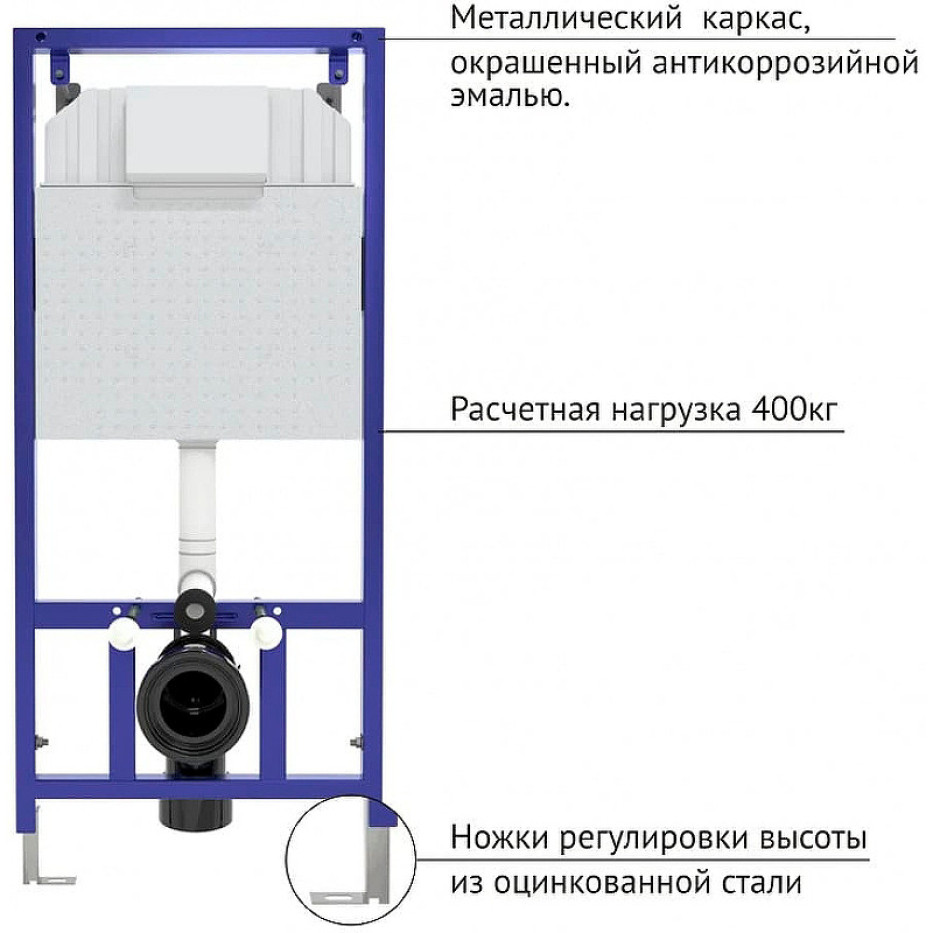Комплект унитаза Ceramicanova Uno Rimless CN11001 с инсталляцией Berges Novum L3 040213 с сиденьем Микролифт и клавишей смыва Хром