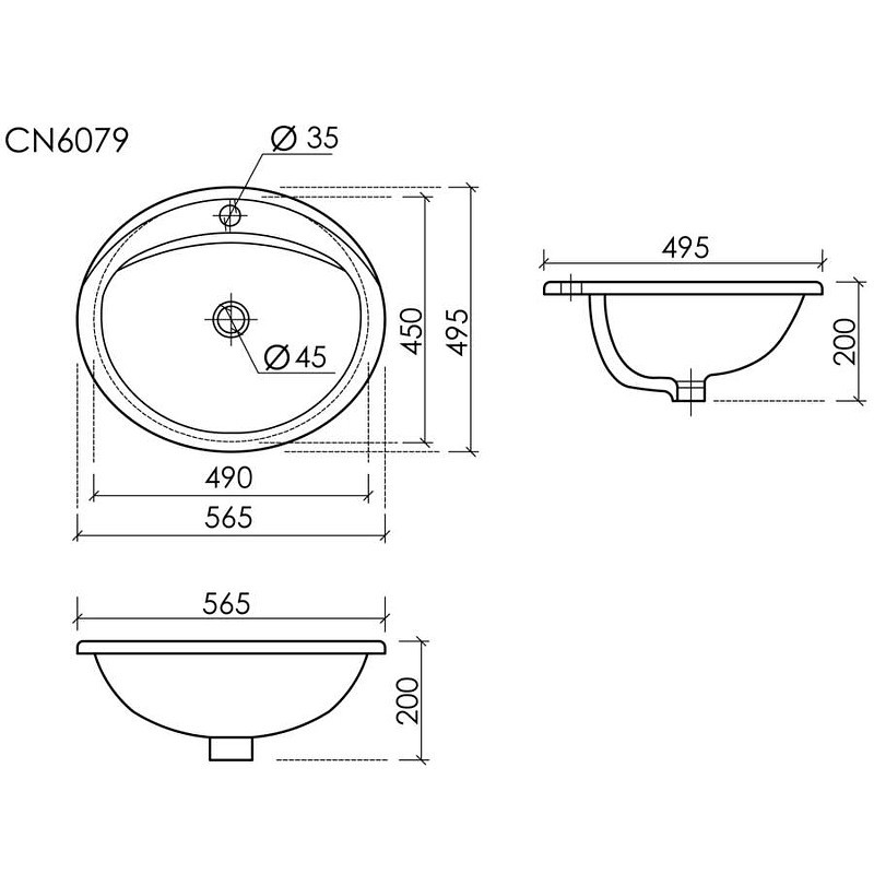 Раковина Ceramicanova Sun 57 CN6079 Белая