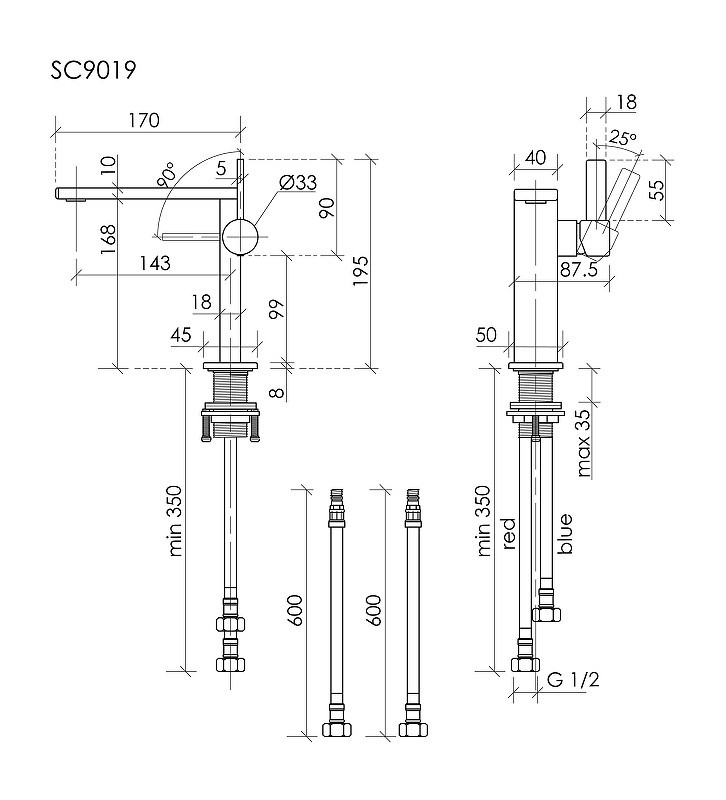 Смеситель для раковины Sancos Linn SC9019BN цвет Никель брашированный