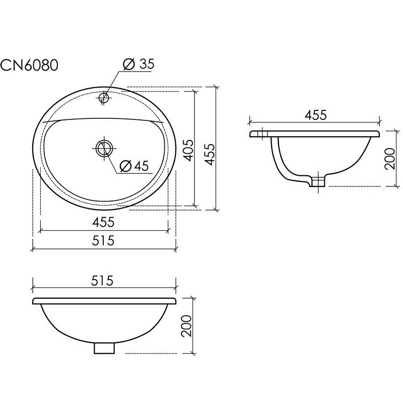 Раковина Ceramicanova Sun 52 CN6080 Белая