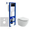 Комплект унитаза Ceramicanova Uno Rimless CN11001 с инсталляцией Berges Atom 410 040332 с сиденьем Микролифт и Черной матовой клавишей смыва