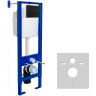 Комплект унитаза Ceramicanova Uno Rimless CN11001 с инсталляцией Berges Atom 410 040340 с сиденьем Микролифт и Черной матовой клавишей смыва