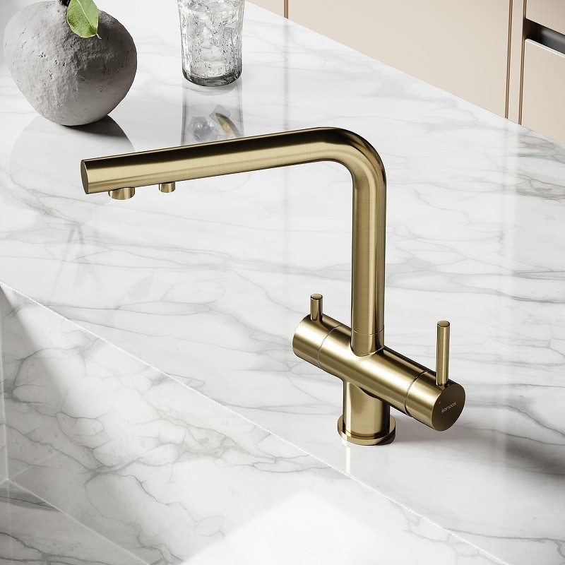 Смеситель для кухни Sancos Foster SC4014BG цвет Золото брашированное