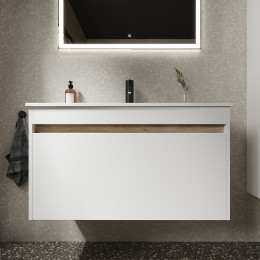 Тумба под раковину Sancos Smart 90 SM90W подвесная Белый глянец