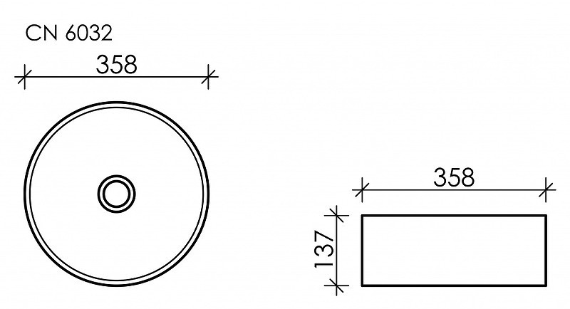 Раковина-чаша Ceramicanova Element 36 CN6032 Белая