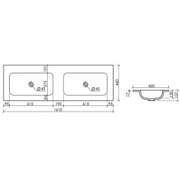 Раковина Ceramicanova Grace 160 CN7023MBwx двойная Черная матовая