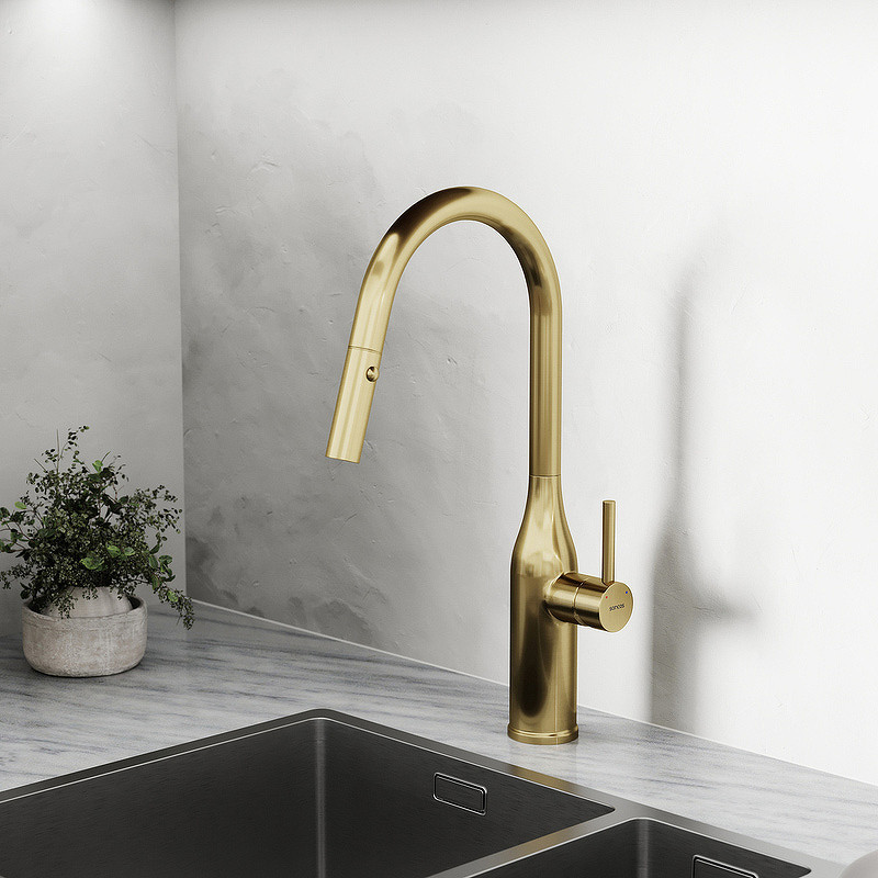 Смеситель для кухни Sancos Grand SC4002BG Золото брашированное