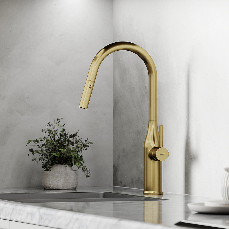 Смеситель для кухни Sancos Grand SC4002BG Золото брашированное
