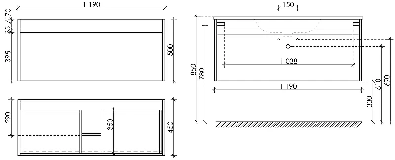 Тумба под раковину Sancos Smart 120 SM120-1E подвесная Дуб Бардолино Белая