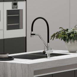 Смеситель для кухни Sancos Dora SC4003CH Хром Черный