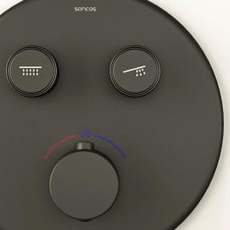 Душевая система Sancos Space SC3006MB с термостатом Черная матовая