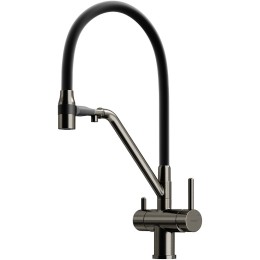 Смеситель для кухни Sancos Dora SC4003GG Вороненая сталь Черный