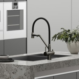 Смеситель для кухни Sancos Dora SC4003GG Вороненая сталь Черный