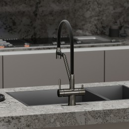 Смеситель для кухни Sancos Dora SC4003GG Вороненая сталь Черный