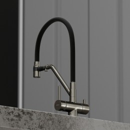 Смеситель для кухни Sancos Dora SC4003GG Вороненая сталь Черный