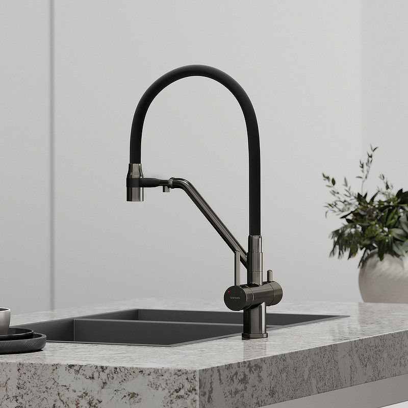 Смеситель для кухни Sancos Dora SC4003GG Вороненая сталь Черный