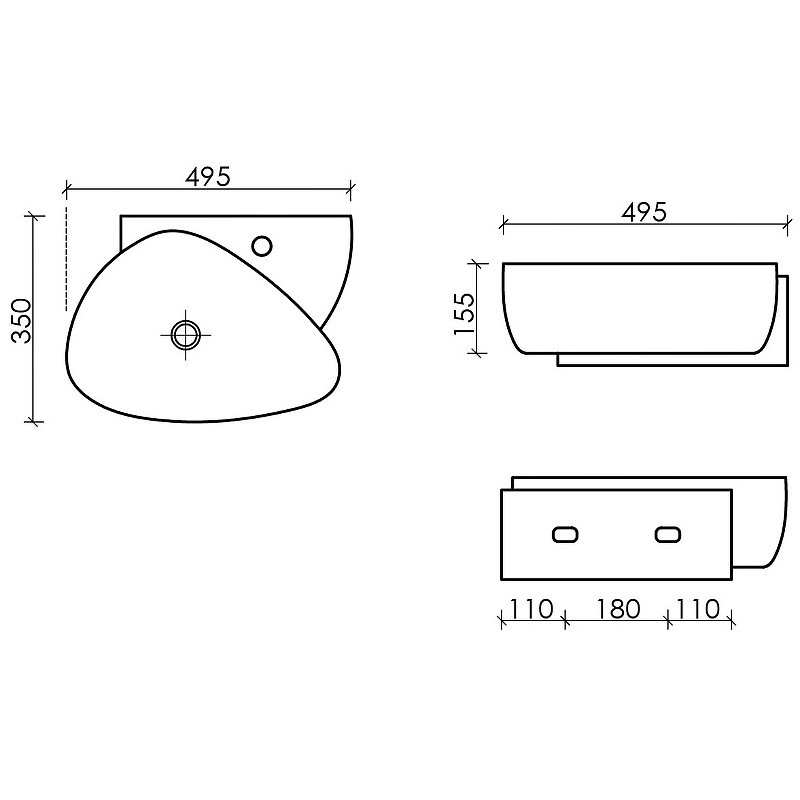 Раковина Ceramicanova Element 50 CN5049 Белая
