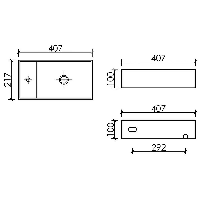 Раковина Ceramicanova Element 41 R CN6051RMDH Темный антрацит матовый
