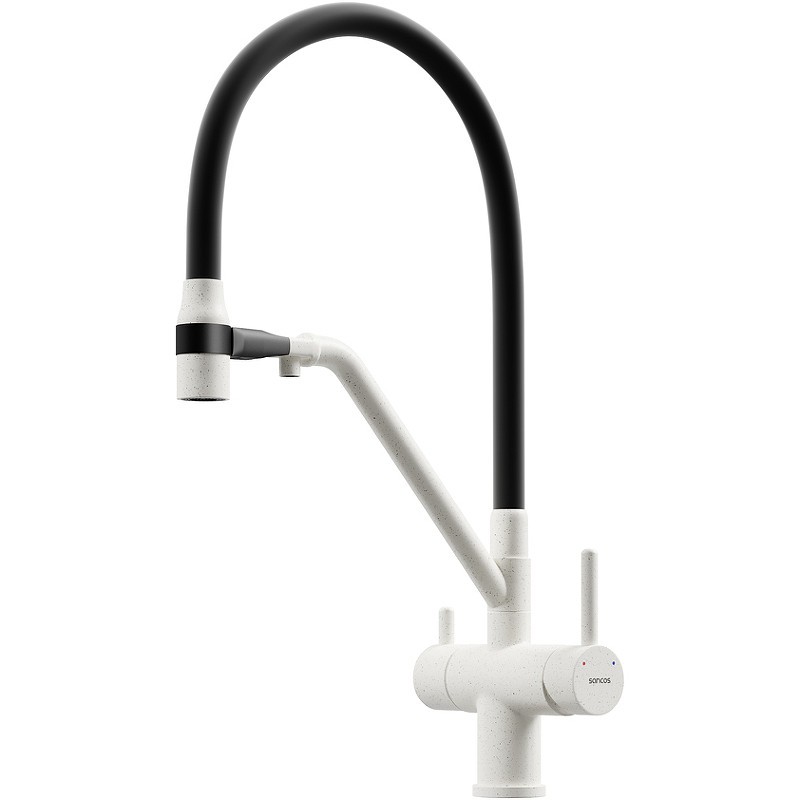 Смеситель для кухни Sancos Dora SC4003GR Белый гранит Черный