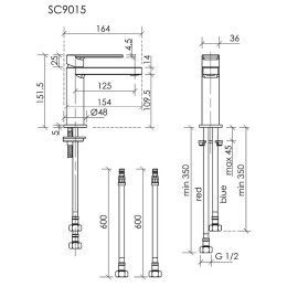 Смеситель для раковины Sancos Studio SC9015CH Хром