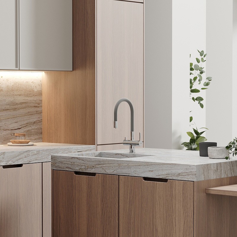 Смеситель для кухни Sancos Lucia SC4004CH Хром Серый