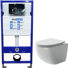 Комплект унитаза Ceramicanova Forma CN3009 с инсталляцией WellWant Standart 50 WWISI1110B