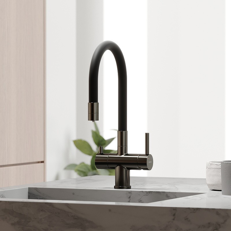 Смеситель для кухни Sancos Lucia SC4004GG Вороненая сталь Черный