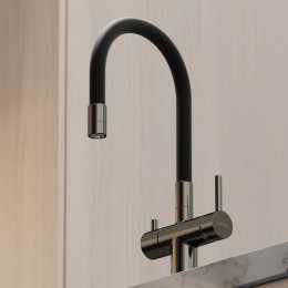 Смеситель для кухни Sancos Lucia SC4004GG Вороненая сталь Черный