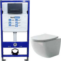 Комплект унитаза Ceramicanova Forma CN3009 с инсталляцией WellWant Standart 50 WWISI111BB