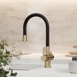 Смеситель для кухни Sancos Lucia SC4004BG Золото брашированное Черный