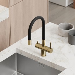 Смеситель для кухни Sancos Lucia SC4004BG Золото брашированное Черный