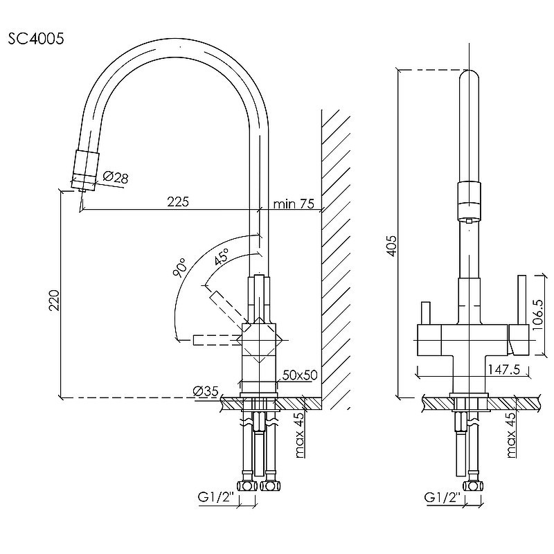 Смеситель для кухни Sancos Arno SC4005MB черный матовый
