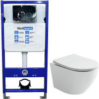 Комплект унитаза Ceramicanova Uno Rimless CN11001 с инсталляцией WellWant Standart 50 WWISI1110B
