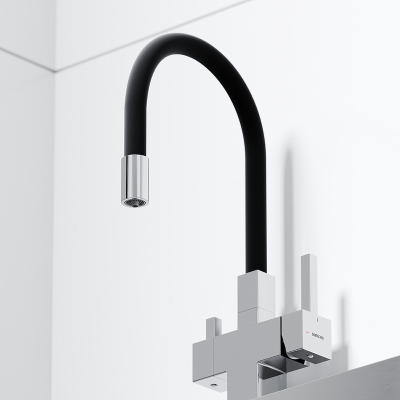 Смеситель для кухни Sancos Arno SC4005CH Хром Черный