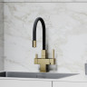 Смеситель для кухни Sancos Arno SC4005BG Золото брашированное Черный