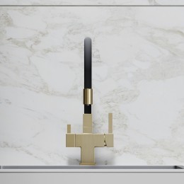 Смеситель для кухни Sancos Arno SC4005BG Золото брашированное Черный