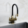 Смеситель для кухни Sancos Arno SC4005BG Золото брашированное Черный